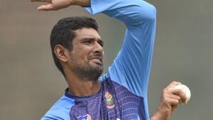 New Delhi: Bangladesh T20 cricket captain Mahmudullah Riyad during a practice session.(PTI) New Delhi: Bangladesh T20 cricket captain Mahmudullah Riyad during a practice session.(PTI)