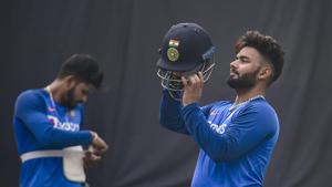 New Delhi: Indian wicket-keeper Rishabh Pant during a practice session at Arun Jaitley Stadium in New Delhi.(PTI) New Delhi: Indian wicket-keeper Rishabh Pant during a practice session at Arun Jaitley Stadium in New Delhi.(PTI)