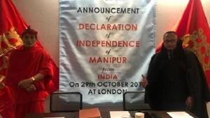 Biren and Samarjit announced the ‘Manipur government-in-exile’ in London earlier this week.(Twitter) Biren and Samarjit announced the ‘Manipur government-in-exile’ in London earlier this week.(Twitter)