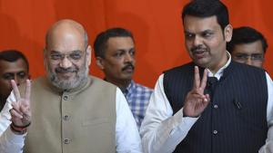 Maharashtra chief minister Devendra Fadnavis is likely to visit New Delhi on Monday to meet Bharatiya Janata Party chief Amit Shah(Vijayanand Gupta/HT Photo) Maharashtra chief minister Devendra Fadnavis is likely to visit New Delhi on Monday to meet Bharatiya Janata Party chief Amit Shah(Vijayanand Gupta/HT Photo)