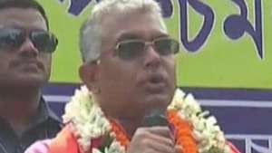 West Bengal BJP chief Dilip Ghosh has often been in the news for making controversial remarks.(ANI / Twitter) West Bengal BJP chief Dilip Ghosh has often been in the news for making controversial remarks.(ANI / Twitter)
