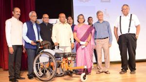 IIT Madras launches country’s first indigenously designed standing wheelchair.(twitter/@iitmadras) IIT Madras launches country’s first indigenously designed standing wheelchair.(twitter/@iitmadras)