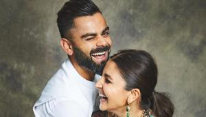 This Diwali, Anushka wore a gorgeous Sabyasachi lehenga and Virat wore a white traditional ensemble. (INSTAGRAM) This Diwali, Anushka wore a gorgeous Sabyasachi lehenga and Virat wore a white traditional ensemble. (INSTAGRAM)