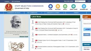 Staff Selection Commission (SSC) has declared the results of the multi-tasking staff (MTS) paper 1 examination on Tuesday, November 5, 2019. (Screengrab) Staff Selection Commission (SSC) has declared the results of the multi-tasking staff (MTS) paper 1 examination on Tuesday, November 5, 2019. (Screengrab)