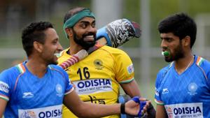 File image of PR Sreejesh in action.(Hockey India) File image of PR Sreejesh in action.(Hockey India)