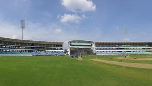 Saurashtra Cricket Association Stadium in Rajkot.(Twitter) Saurashtra Cricket Association Stadium in Rajkot.(Twitter)