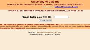 Calcutta University Results 2019. (Screengrab) Calcutta University Results 2019. (Screengrab)