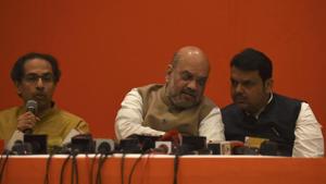 In an editorial in its mouthpiece Saamana, Sena said the people of Maharashtra want the chief minister to be from the Uddhav Thackeray-led party(Vijayanand Gupta/HT Photo) In an editorial in its mouthpiece Saamana, Sena said the people of Maharashtra want the chief minister to be from the Uddhav Thackeray-led party(Vijayanand Gupta/HT Photo)