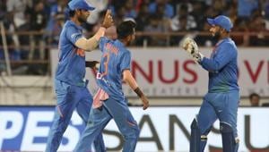 Indian players Deepak Chahar, left, Yuzvendra Chahal, center and Rishabh Pant(AP) Indian players Deepak Chahar, left, Yuzvendra Chahal, center and Rishabh Pant(AP)