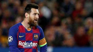 Barcelona's Lionel Messi during a Champions League against Slavia Praha.(REUTERS) Barcelona's Lionel Messi during a Champions League against Slavia Praha.(REUTERS)