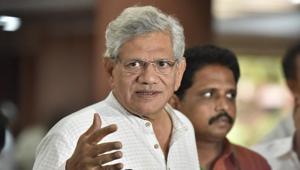Secretary General of CPI(M) Sitaram Yechury speaks to the media after attending the all-party meeting to explore the possibility of simultaneous elections for Lok Sabha, State Assemblies and local bodies, at Parliament House Library.(Sonu Mehta/HT PHOTO) Secretary General of CPI(M) Sitaram Yechury speaks to the media after attending the all-party meeting to explore the possibility of simultaneous elections for Lok Sabha, State Assemblies and local bodies, at Parliament House Library.(Sonu Mehta/HT PHOTO)