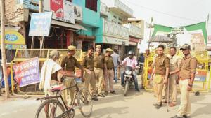 Ayodhya: Police personnel conduct searches near the site of disputed Ram Janambhoomi-Babri Masjid site, as the verdict date nears, in Ayodhya, Friday, Nov. 8, 2019. (PTI Photo/ Nand Kumar) (PTI11_8_2019_000081B)(PTI) Ayodhya: Police personnel conduct searches near the site of disputed Ram Janambhoomi-Babri Masjid site, as the verdict date nears, in Ayodhya, Friday, Nov. 8, 2019. (PTI Photo/ Nand Kumar) (PTI11_8_2019_000081B)(PTI)