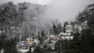 A view of snow covered Patnitop hill resort area, about 115 km from Jammu on Friday, November 8.(Photo: PTI) A view of snow covered Patnitop hill resort area, about 115 km from Jammu on Friday, November 8.(Photo: PTI)