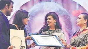 The award ceremony envisioned in memory of late Bandana Sen, saw participation of over 100 schools.(HT Photo) The award ceremony envisioned in memory of late Bandana Sen, saw participation of over 100 schools.(HT Photo)