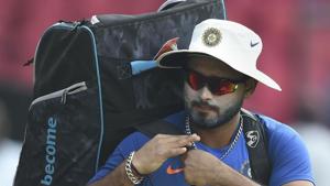 Indian player Rishabh Pant during a practice session ahead.(PTI) Indian player Rishabh Pant during a practice session ahead.(PTI)