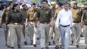 Additional forces were deployed in many towns in the Hindi heartland, including UP since Diwali on October 27. The deployment was increased in the wake of Saturday’s judgment.(HT PHOTO.) Additional forces were deployed in many towns in the Hindi heartland, including UP since Diwali on October 27. The deployment was increased in the wake of Saturday’s judgment.(HT PHOTO.)