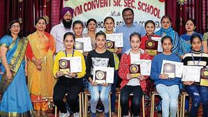 Drawing contest at HVM Convent Senior Secondary School, Ludhiana.(HT) Drawing contest at HVM Convent Senior Secondary School, Ludhiana.(HT)