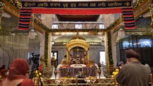 Devotees seen at Nanak Piao Gurdwara, New Delhi,on Thursday, November 7, 2019. A Nagar Kirtan, on the occasion of Guru Parv, will begin from Gurudwara Sis Ganj and conclude at Gurudwara Nanak Piao on Monday, November 11, 2019.(Sanchit Khanna/HT PHOTO) Devotees seen at Nanak Piao Gurdwara, New Delhi,on Thursday, November 7, 2019. A Nagar Kirtan, on the occasion of Guru Parv, will begin from Gurudwara Sis Ganj and conclude at Gurudwara Nanak Piao on Monday, November 11, 2019.(Sanchit Khanna/HT PHOTO)