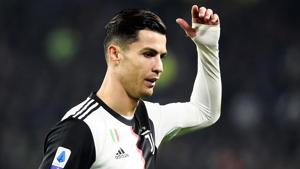 Juventus' Cristiano Ronaldo reacts.(REUTERS) Juventus' Cristiano Ronaldo reacts.(REUTERS)
