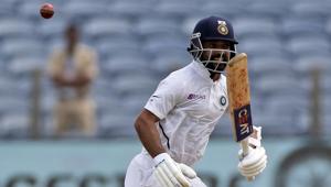 Ajinkya Rahane during the second test match between India and South Africa in Pune.(AP) Ajinkya Rahane during the second test match between India and South Africa in Pune.(AP)