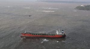 The grounded ship Nu Shi Nalini(HT Photo) The grounded ship Nu Shi Nalini(HT Photo)