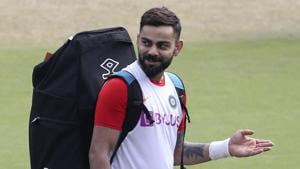 India's captain Virat Kohli gestures to a teammate during a training session.(AP) India's captain Virat Kohli gestures to a teammate during a training session.(AP)