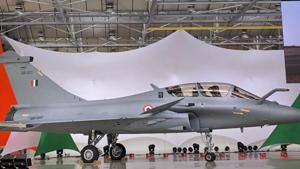 A view of Rafale Jet at its Dassault Aviation assembly line, in Bordeaux, France.(PTI) A view of Rafale Jet at its Dassault Aviation assembly line, in Bordeaux, France.(PTI)