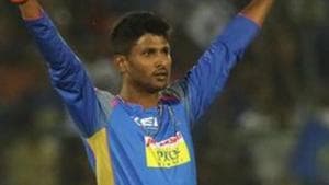 Gowtham Krishnappa of the Rajasthan Royals celebrates the wicket of Chris Lynn.(IPL) Gowtham Krishnappa of the Rajasthan Royals celebrates the wicket of Chris Lynn.(IPL)