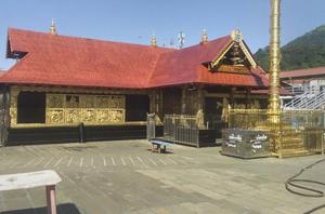 The Lord Ayyappa Temple in Kerala’s Sabarimala is seen in this file photo. The temple trust has said it will allow pilgrims to offer prayers from Saturday, the first day of Malayalam month of Thulam, till October 21.(PTI Photo) The Lord Ayyappa Temple in Kerala’s Sabarimala is seen in this file photo. The temple trust has said it will allow pilgrims to offer prayers from Saturday, the first day of Malayalam month of Thulam, till October 21.(PTI Photo)