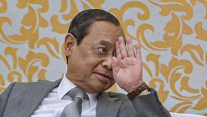 Outgoing Chief Justice of India Justice Ranjan Gogoi during his farewell function at the Supreme Court in New Delhi, Friday.(PTI) Outgoing Chief Justice of India Justice Ranjan Gogoi during his farewell function at the Supreme Court in New Delhi, Friday.(PTI)
