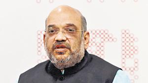 Home Minister Amit Shah presided over a function on Sunday to launch the fuel in the Ladakh region through a video link(PTI)