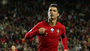 Portugal's Cristiano Ronaldo celebrates scoring their second goal.(REUTERS) Portugal's Cristiano Ronaldo celebrates scoring their second goal.(REUTERS)