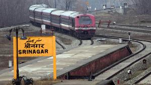 A train at Nowgam Railway station in Jammu and Kashmir’s Srinagar as the rail service connecting Banihal to Baramulla resumed on Sunday.(ANI File Photo) A train at Nowgam Railway station in Jammu and Kashmir’s Srinagar as the rail service connecting Banihal to Baramulla resumed on Sunday.(ANI File Photo)
