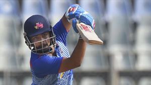 Mumbai batsman Prithvi Shaw plays a shot.(PTI) Mumbai batsman Prithvi Shaw plays a shot.(PTI)