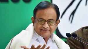 P Chidambaram speaks to the media.(HT File) P Chidambaram speaks to the media.(HT File)