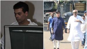 Karan Johar and Boney Kapoor visited Manish Malhotra at his residence.(Varinder Chawla) Karan Johar and Boney Kapoor visited Manish Malhotra at his residence.(Varinder Chawla)