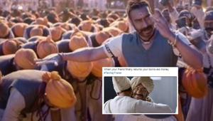 Ajay Devgn in a still from the Tanhaji trailer. Ajay Devgn in a still from the Tanhaji trailer.