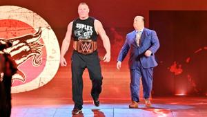 Brock Lesnar and his advocate Paul Heyman.(WWE) Brock Lesnar and his advocate Paul Heyman.(WWE)