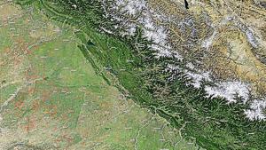 An image released by US space agency NASA shows red dots indicating fires, including those due to stubble burning, in areas surrounding Delhi and rest of North India.(PTI Photo) An image released by US space agency NASA shows red dots indicating fires, including those due to stubble burning, in areas surrounding Delhi and rest of North India.(PTI Photo)