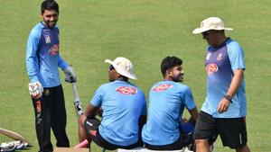 Bangladesh Captain Mominul Haque (L) and head coach Russell Domingo.(PTI) Bangladesh Captain Mominul Haque (L) and head coach Russell Domingo.(PTI)