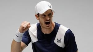 Britain's Andy Murray reacts during his match against Netherlands.(REUTERS) Britain's Andy Murray reacts during his match against Netherlands.(REUTERS)