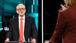Labour leader Jeremy Corbyn speaks during a televised debate with Conservative leader Boris Johnson ahead of general election in London, Britain, November 19, 2019.(REUTERS) Labour leader Jeremy Corbyn speaks during a televised debate with Conservative leader Boris Johnson ahead of general election in London, Britain, November 19, 2019.(REUTERS)