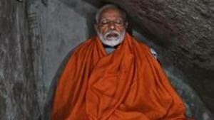 Prime Minister Narendra Modi visited Rudra meditation cave in Kedarnath in May, 2019. He spent a day meditating at the Rudra caves, nearly a km from the Kedarnath shrine.(PTI) Prime Minister Narendra Modi visited Rudra meditation cave in Kedarnath in May, 2019. He spent a day meditating at the Rudra caves, nearly a km from the Kedarnath shrine.(PTI)