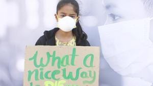 A child at the protest against growing air pollution in Gurugram, at Leisure Valley Park, Sector 29, in Gurugram, on Sunday, November 17, 2019.(Yogendra Kumar/HT PHOTO) A child at the protest against growing air pollution in Gurugram, at Leisure Valley Park, Sector 29, in Gurugram, on Sunday, November 17, 2019.(Yogendra Kumar/HT PHOTO)
