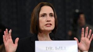 Fiona Hill, former senior director for Europe and Russia on the National Security Council, testifies before a House Intelligence Committee hearing as part of the impeachment inquiry into US President Donald Trump in Washington.(REUTERS PHOTO.) Fiona Hill, former senior director for Europe and Russia on the National Security Council, testifies before a House Intelligence Committee hearing as part of the impeachment inquiry into US President Donald Trump in Washington.(REUTERS PHOTO.)