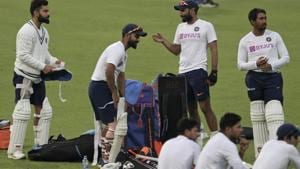 After a commanding win in Indore, Virat Kohli and company head into the historic day/night Test as overwhelming favourites.(AP) After a commanding win in Indore, Virat Kohli and company head into the historic day/night Test as overwhelming favourites.(AP)