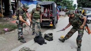Indian Army scrutinizing the bags seized from NDFB (S) terrorists near Kokrajhar in Assam.(PTIFile Photo) Indian Army scrutinizing the bags seized from NDFB (S) terrorists near Kokrajhar in Assam.(PTIFile Photo)