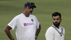 India skipper Virat Kohli with head coach Ravi Shastri.(AP) India skipper Virat Kohli with head coach Ravi Shastri.(AP)