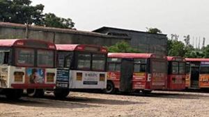 The RTC employees, who had been on strike since October 5, had fought a bitter legal battle in the high court, even as chief minister K Chandrasekhar Rao refused to consider any of their demands including merger of RTC with the government, revision of their pay scales and recruitment of new staff.(ANI PHOTO.) The RTC employees, who had been on strike since October 5, had fought a bitter legal battle in the high court, even as chief minister K Chandrasekhar Rao refused to consider any of their demands including merger of RTC with the government, revision of their pay scales and recruitment of new staff.(ANI PHOTO.)