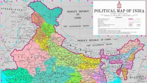 The Survey of India released the redrawn political map of India earlier this month, depicting the newly formed Union Territories of Kashmir and Ladakh. The map mentioned Hyderabad as the administrative capital of Andhra Pradesh.(PTI PHOTO.) The Survey of India released the redrawn political map of India earlier this month, depicting the newly formed Union Territories of Kashmir and Ladakh. The map mentioned Hyderabad as the administrative capital of Andhra Pradesh.(PTI PHOTO.)